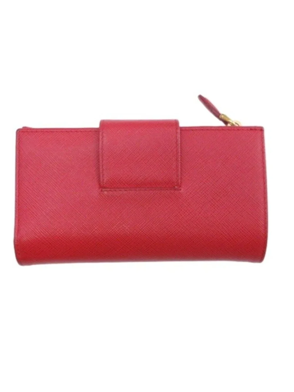 Prada Logo Flap Bifold Wallet Saffiano Leather